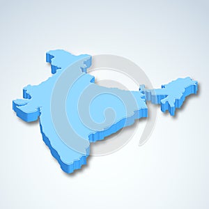 Detailed 3d map of India, Asia