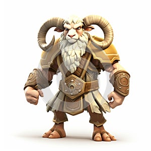 Detailed 3d Ram Character Model For Clash Of Clans-style Game