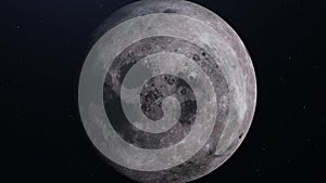 Detailed 3d Rendering of moon, dark space background