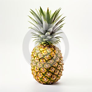 Detailed 8k Photo Of Pineapple On White Background