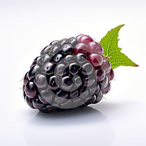 Detailed 8k Photo Of Purple Blackberry On White Table