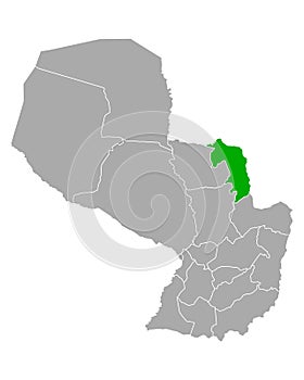 Map of Amambay in Paraguay photo