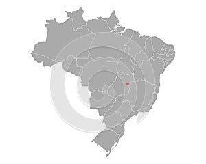 Map of Distrito Federal do Brasil in Brazil photo