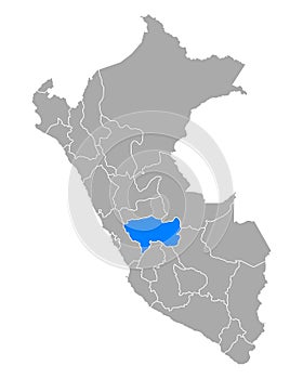 Map of Junin in Peru photo