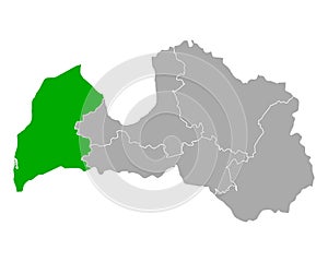 Map of Kurzeme in Latvia photo