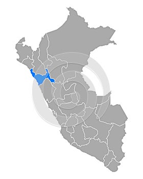Map of La Libertad in Peru photo