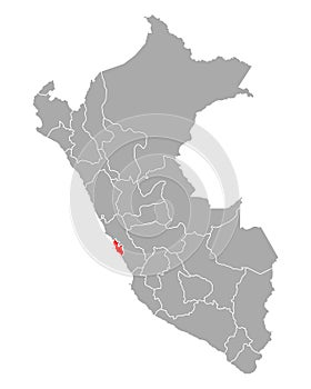 Map of Lima Metropolitana in Peru photo