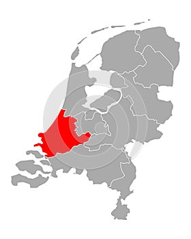 Map of South Holland in Netherlands photo