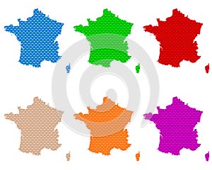 Maps of France coarse meshed photo