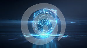 Digital Lock Data Integrity. Cybersecurity System Protection with Cryptographic Key Access Control, 3D Render 4K.