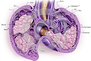 A detailed anatomical illustration of the endocardium, highlighting its structure and function. photo