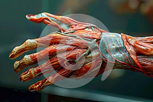 Detailed Anatomical Model of Human Hand Muscles and Tendons for Medical Study and Education