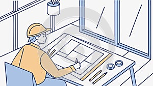 Detailed Architectural Blueprint: Design, Planning, and Engineering, vector design Generative AI