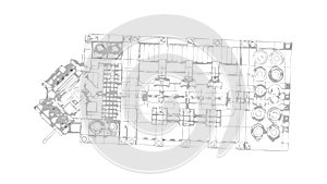 Detailed Architectural Blueprint Plan Vector, vector design Generative AI