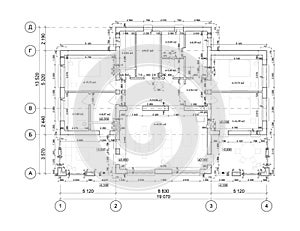 Detailed architectural private house floor plan, apartment layout, blueprint. Vector