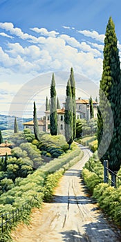 Detailed Architecture Paintings: Italian Renaissance Revival And Realistic Landscapes