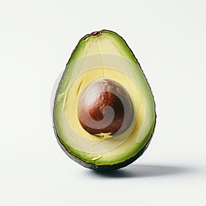 Detailed Avocado Photo On White Background - Hyperrealistic Film Composition