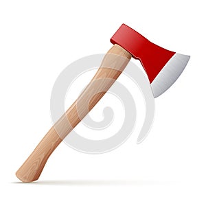 Detailed axe tool on white background.