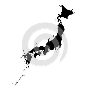 Detailed b/w map of Japan