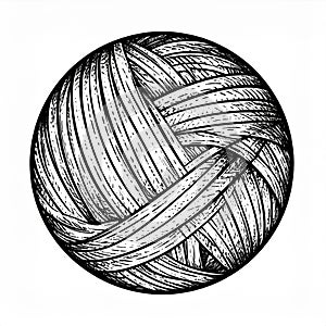 Detailed Ball of Twisted String Graphic Isolated on White Background