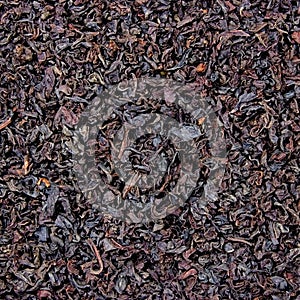 Detailed Black Loose Tea Leaf Texture Pattern, Large Detailed Macro Closeup, Textured Background