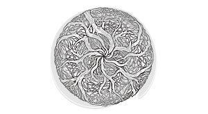 Circular Tree Root System Illustration