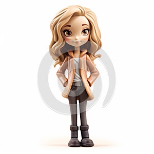 Detailed Blonde Girl Figurine With Youthful Protagonist Style