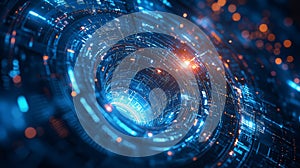 A detailed blueprint-style visual representing the structure and interconnected layers of a large language model. Generative AI