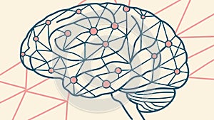 Detailed brain illustration with neural network, symbolizing cognition, vector design Generative AI