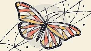 Detailed Butterfly with Geometric Pattern Vector, vector design Generative AI photo