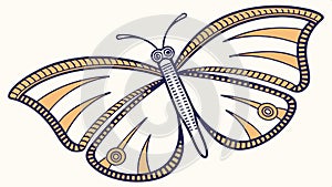Detailed butterfly insect nature wings beauty vector design Generative AI photo