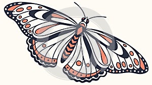 Detailed Butterfly with Ornate Wing Patterns Vector, vector design Generative AI photo