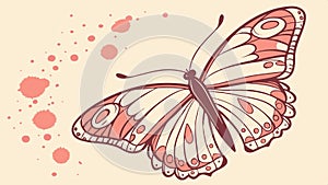 Detailed butterfly with patterned wings graphic vector design Generative AI photo