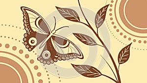 A detailed butterfly resting on a leafy branch, vector design Generative AI photo