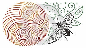 Detailed Butterfly with Swirling Pattern Wings, vector design Generative AI photo