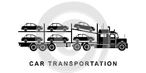 Detailed car transporting truck illustration