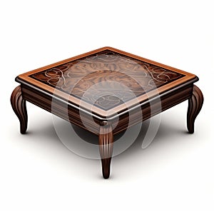 Detailed Carved Wooden Coffee Table With Retro Charm