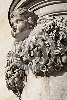 Detailed Carvings on the Exterior of St. Pauls Cathedral in Lond