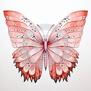 Vistoso rosa mariposa ilustraciones detallado oscuridad a acuarela 