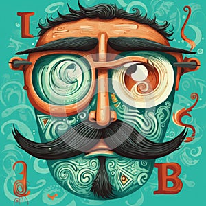 Detailed Character Design In Sublime Typography With Turquoise Background