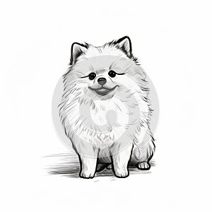 Detailed Character Illustrations Of Pomeranians In Ambient Occlusion Style