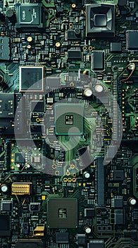Detailed circuit board with electronic components
