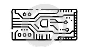 Detailed Circuit Board Icon, Electronics and Technology, vector design Generative AI