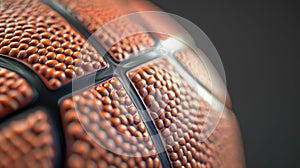 Elegance in Sport: Close Up of a Basketball Ball on Black Background photo