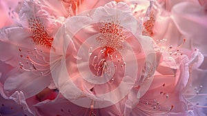 Detailed close up of a beautiful pink rhododendron flower showcasing stunning intricacy photo