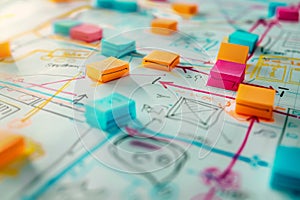 Detailed Close Up of a Board Game, A creative visualization of the marketing and sales strategy outlined in a comprehensive