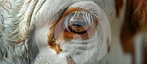 Close Up of Brown and White Cows Eye
