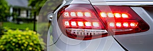 Detailed close up of car taillights for enhanced search relevance and visibility photo