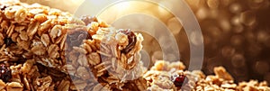 Detailed close up of chewy granola bar showcasing soft texture and flavorful mix ins photo