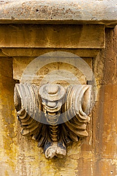 Detailed Close-Up of a Classical Stone Architectural Element Decorative Design